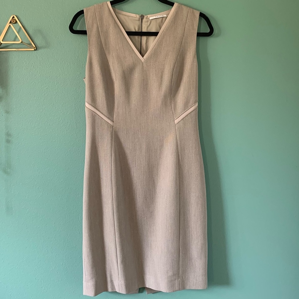 T Tahari Taupe Sheath Dress